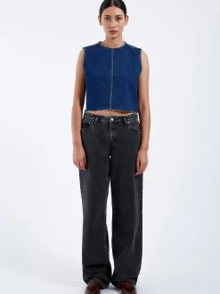 Dr. Denim Damen Top – Erin Top in denim