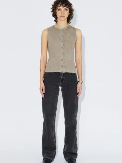 Dr. Denim Damen Top – Lilja Rib in beige