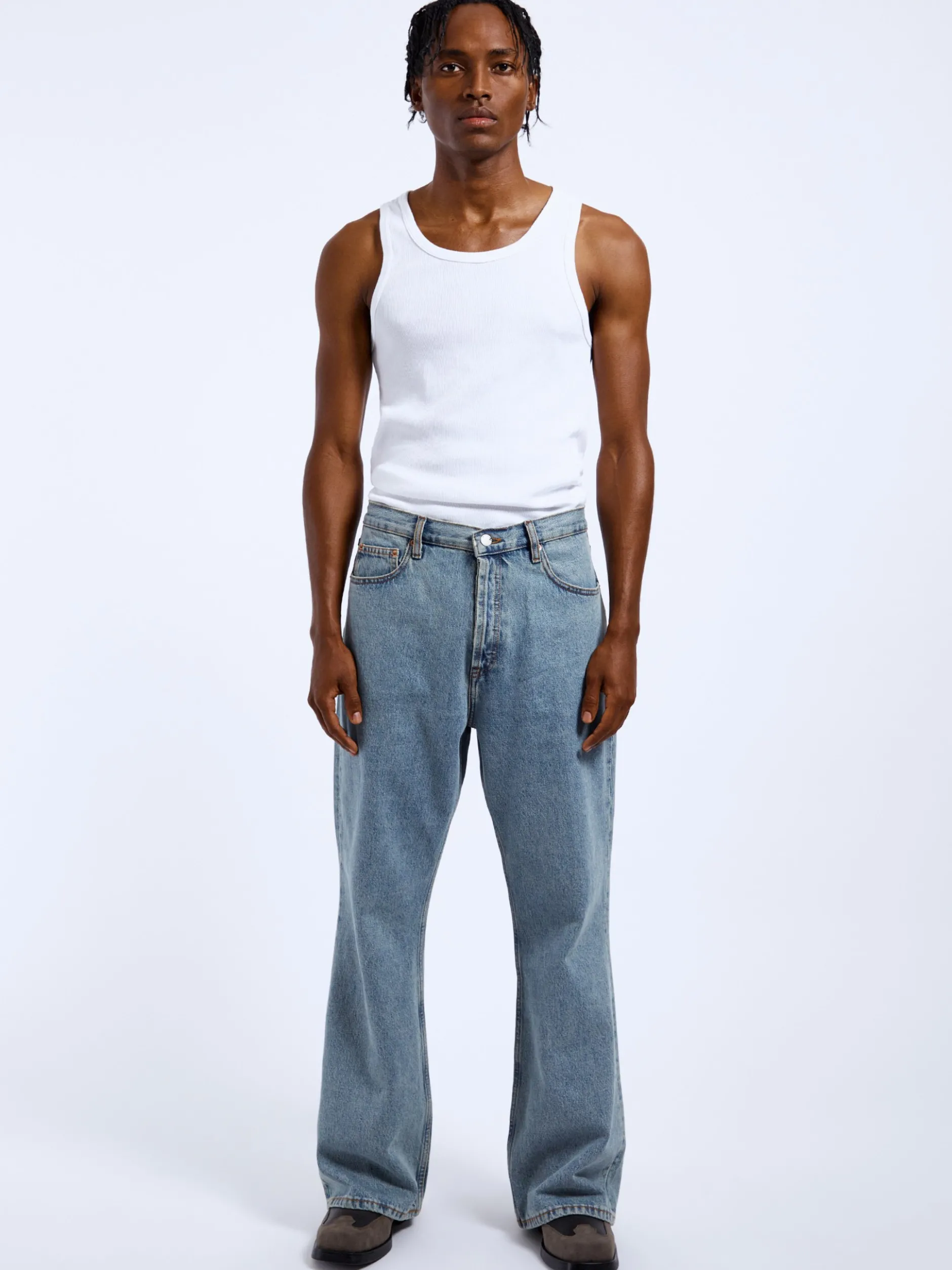 Dr. Denim Herren Jeans - Rift Wide Bootcut in light stone