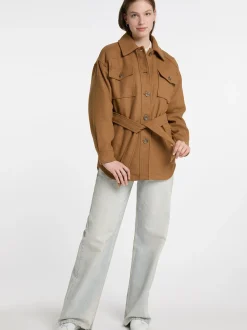 Dreimaster Damen Übergangsjacke aus Wollgemisch in braun