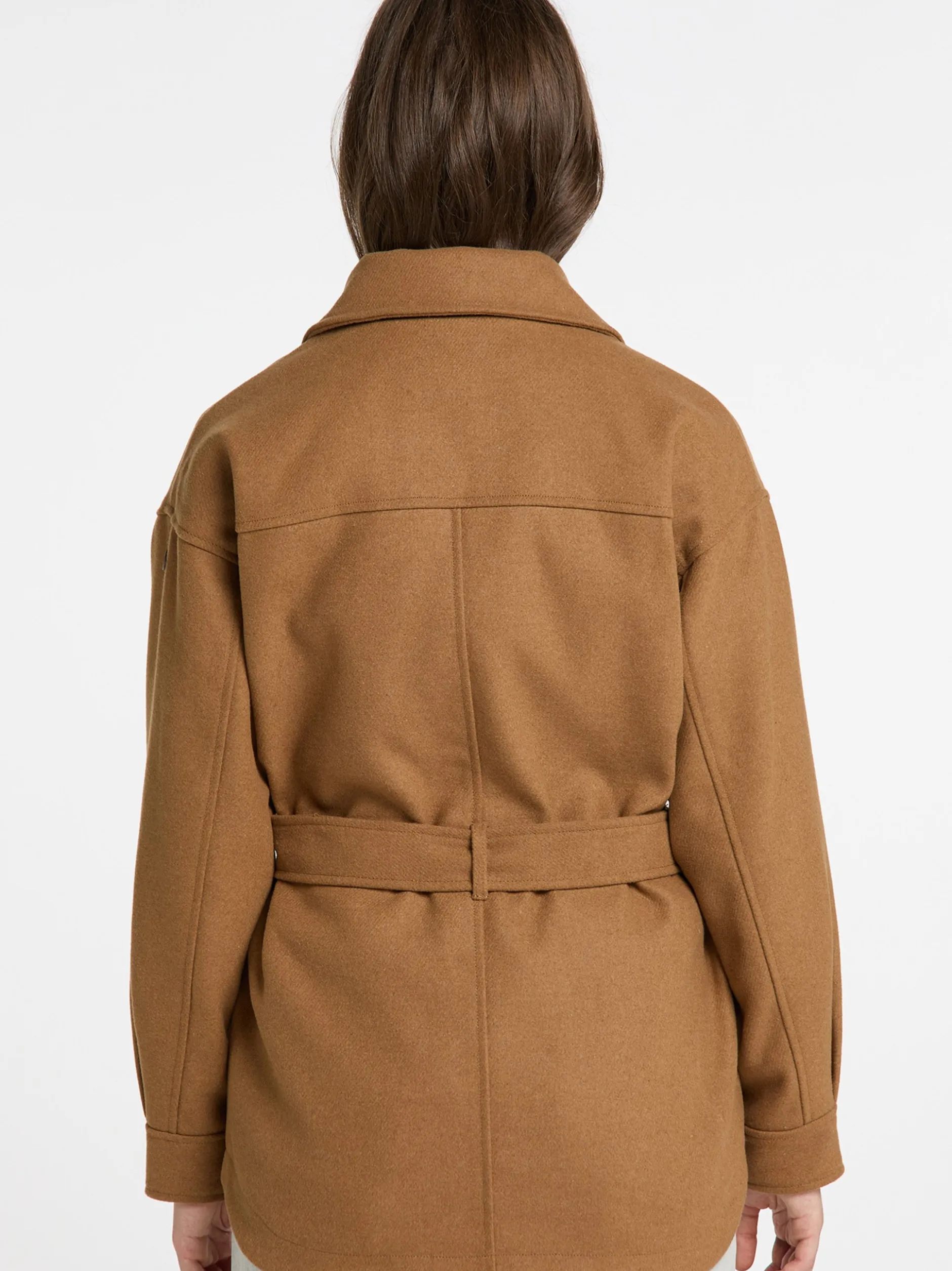 Dreimaster Damen Übergangsjacke aus Wollgemisch in braun