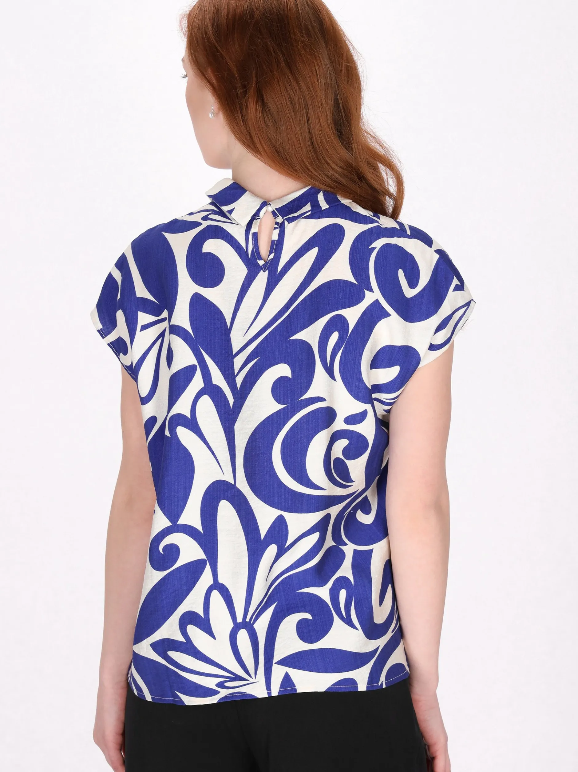 Dreimaster Damen Bluse in blau