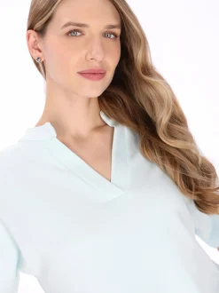 Dreimaster Damen Bluse in blau