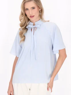 Dreimaster Damen Bluse in hellblau