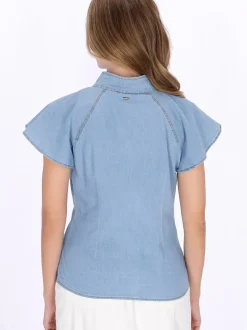 Dreimaster Damen Bluse in hellblau