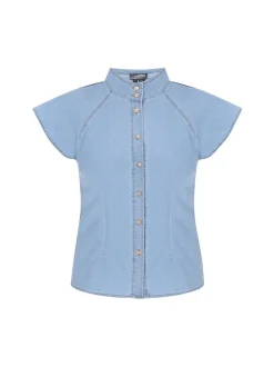 Dreimaster Damen Bluse in hellblau