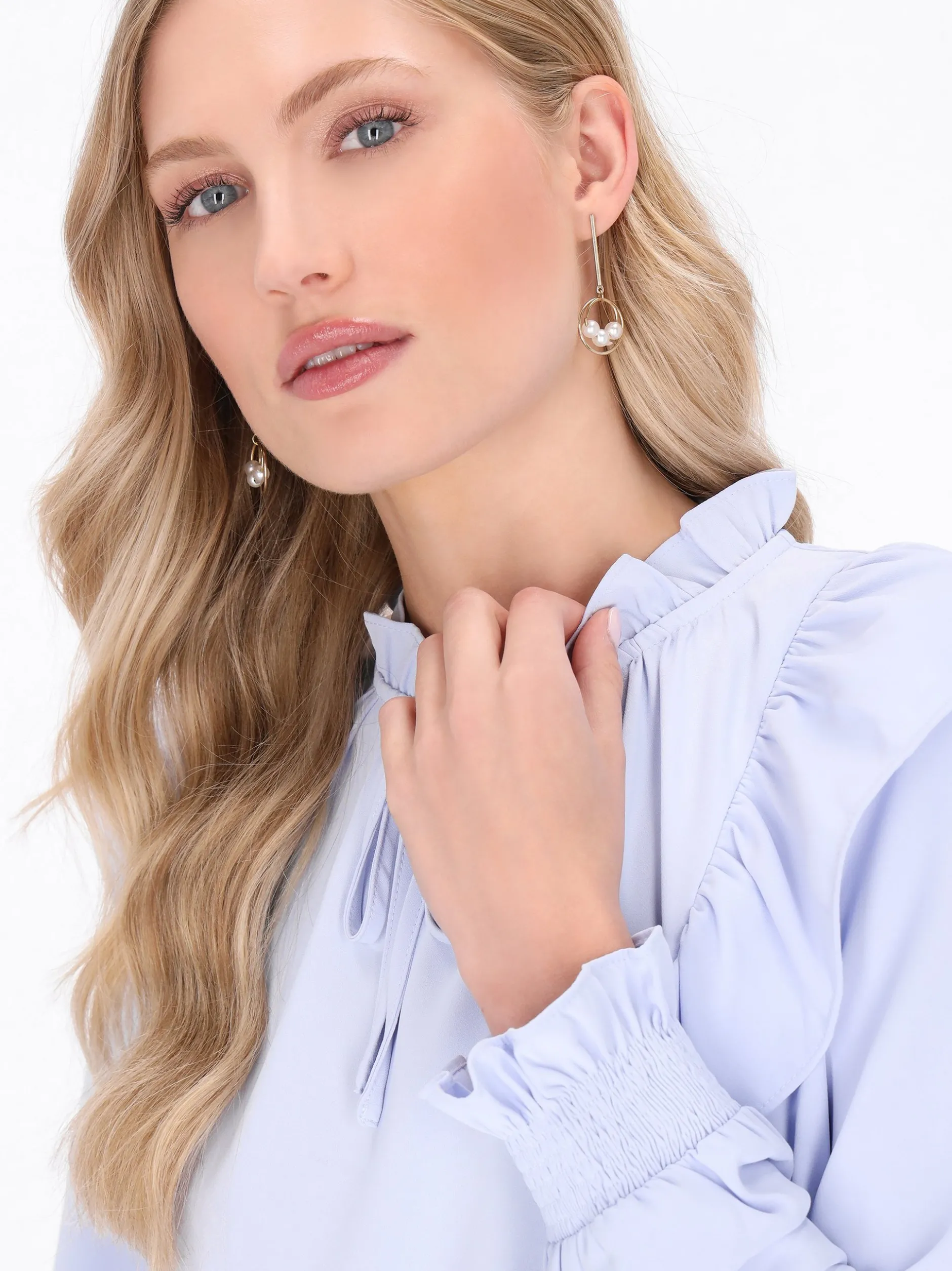 Dreimaster Damen Bluse in hellblau