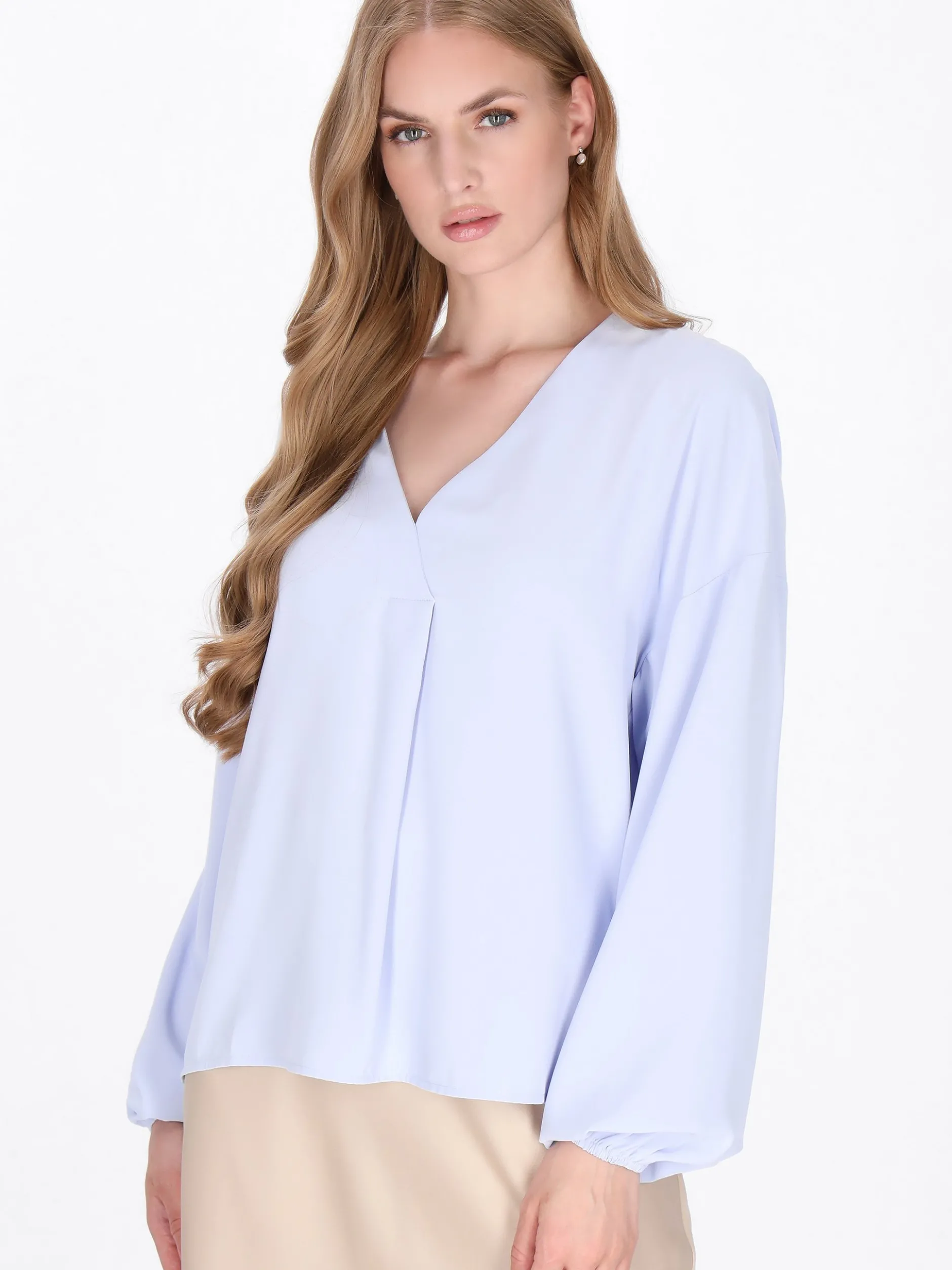 Dreimaster Damen Bluse in hellblau