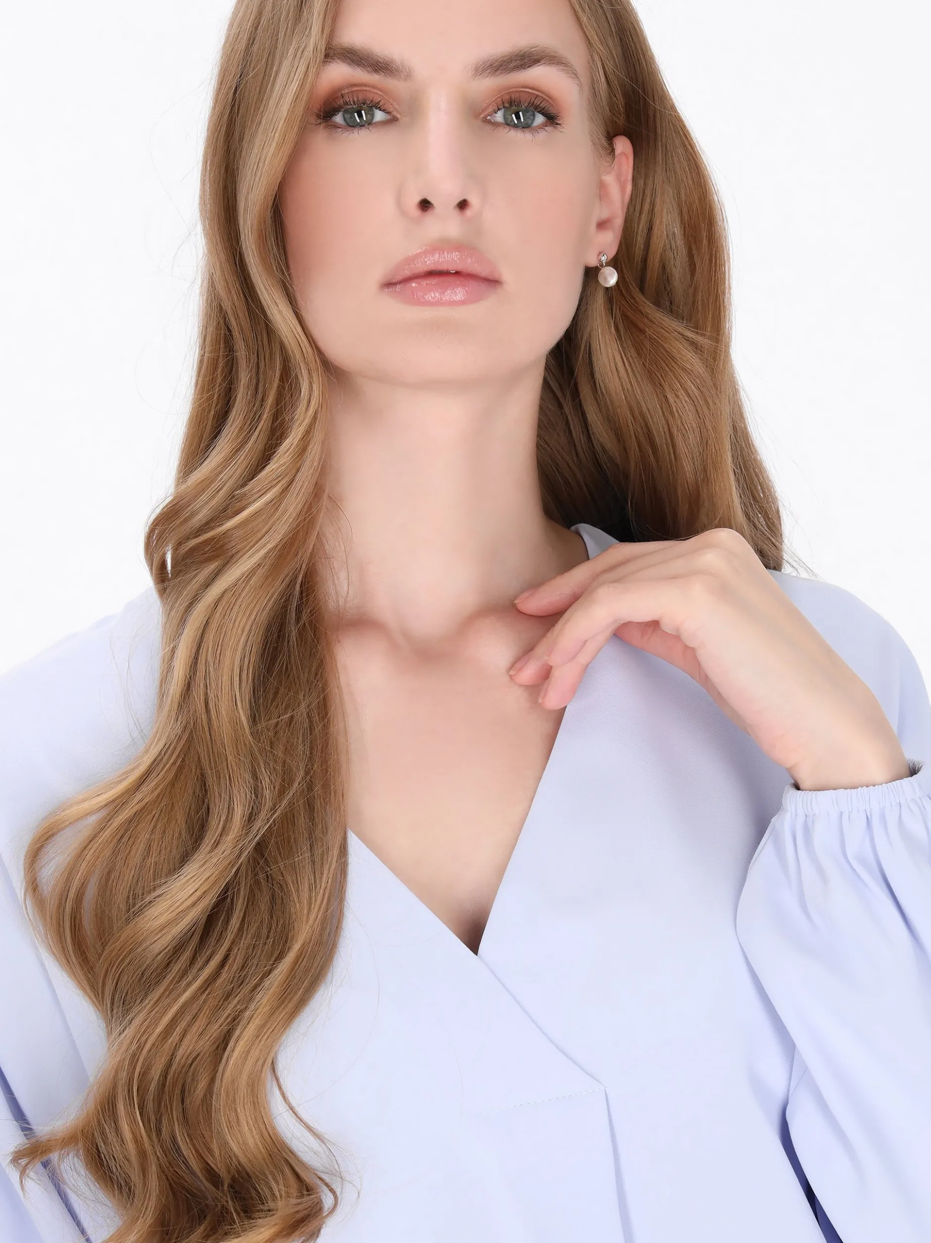 Dreimaster Damen Bluse in hellblau