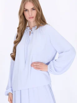 Dreimaster Damen Bluse in hellblau
