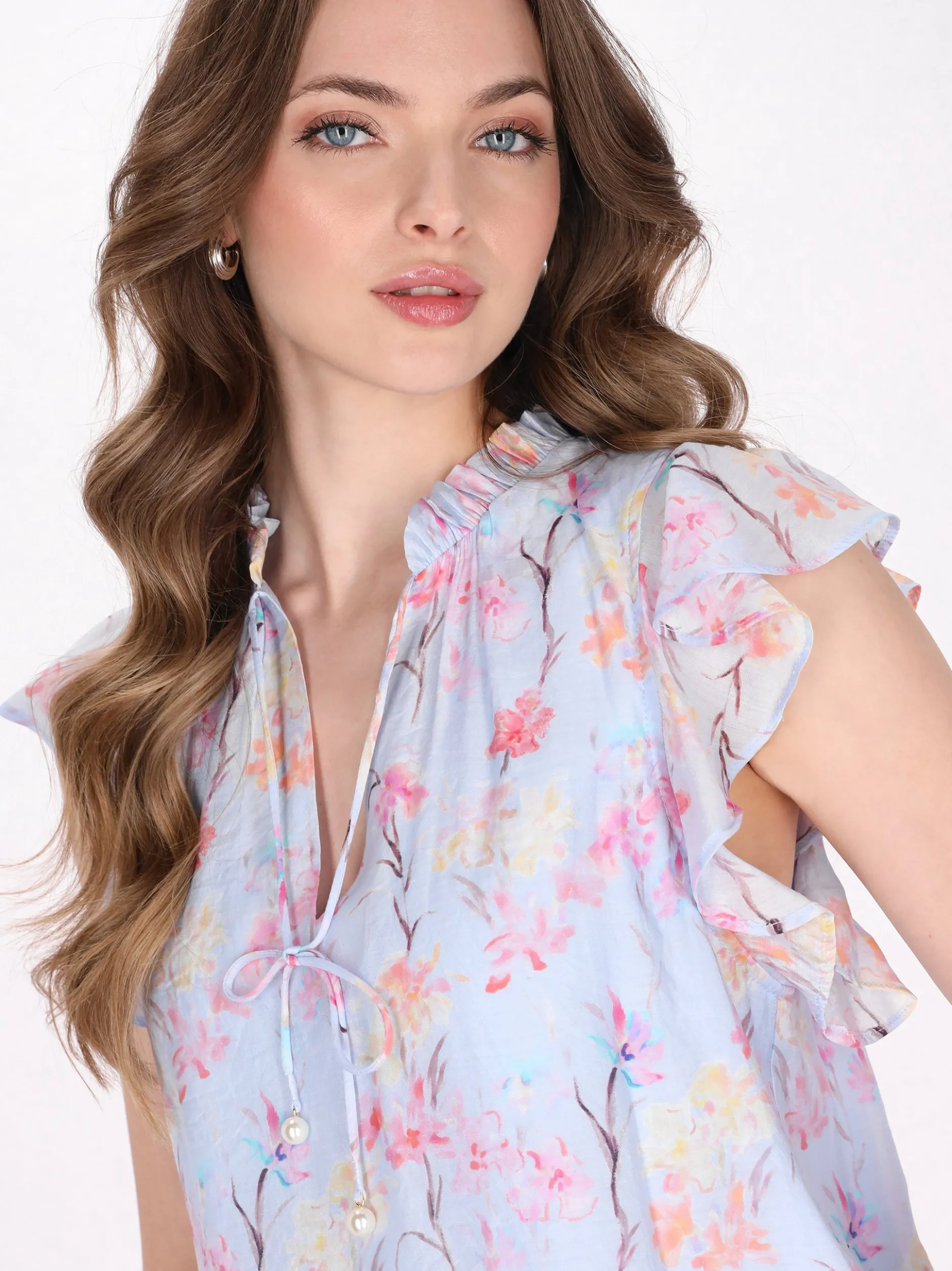 Dreimaster Damen Bluse in hellblau