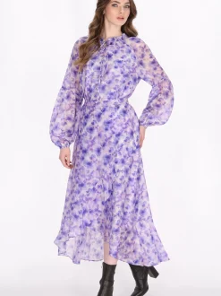 Dreimaster Damen Bluse in lila - Ausschnitt: Rundhals