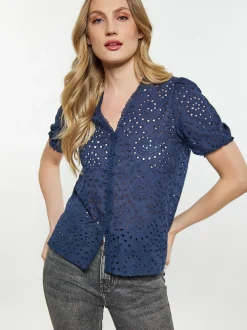 Dreimaster Damen Bluse in marine