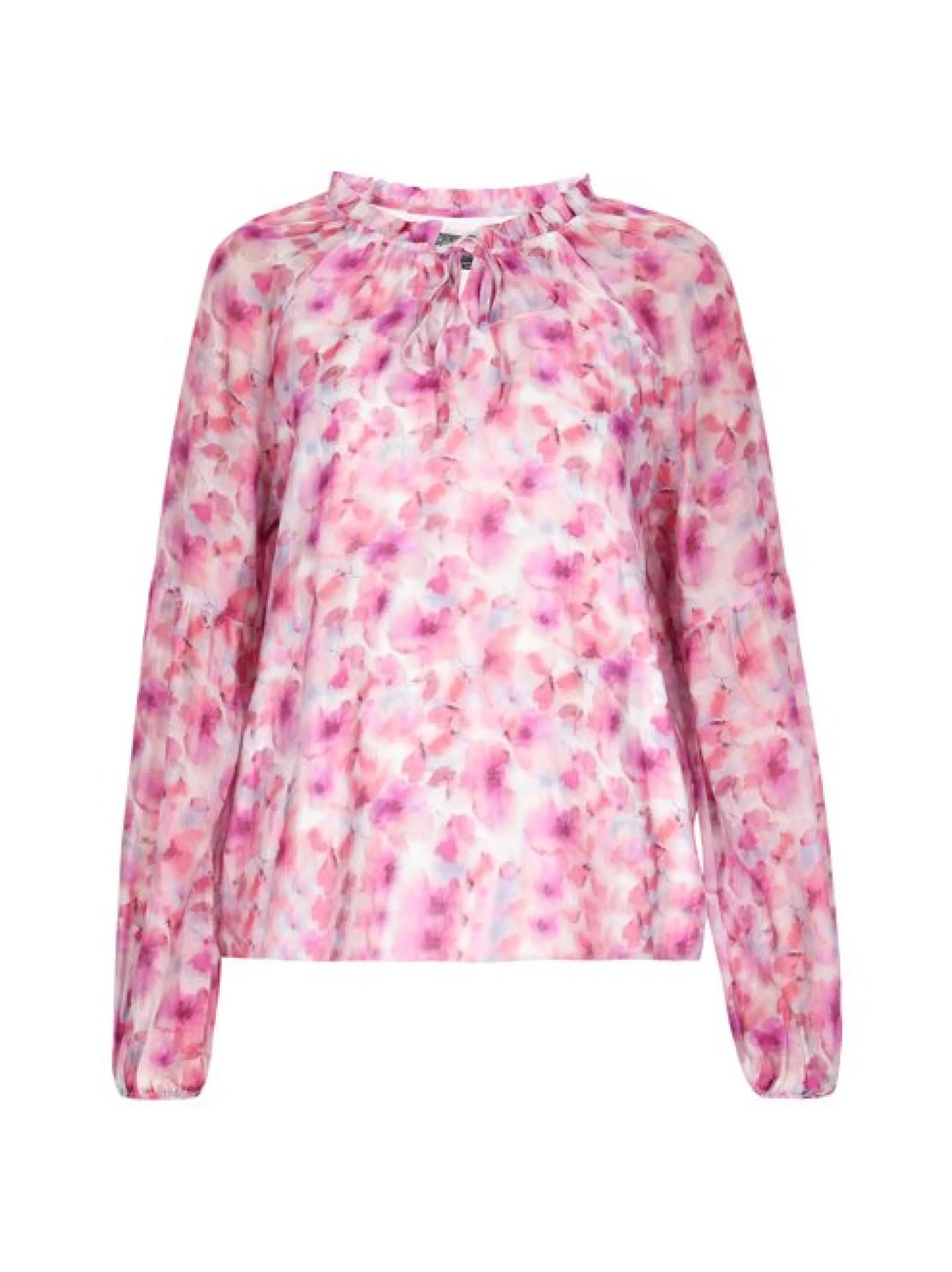 Dreimaster Damen Bluse in pink - Ausschnitt: Rundhals