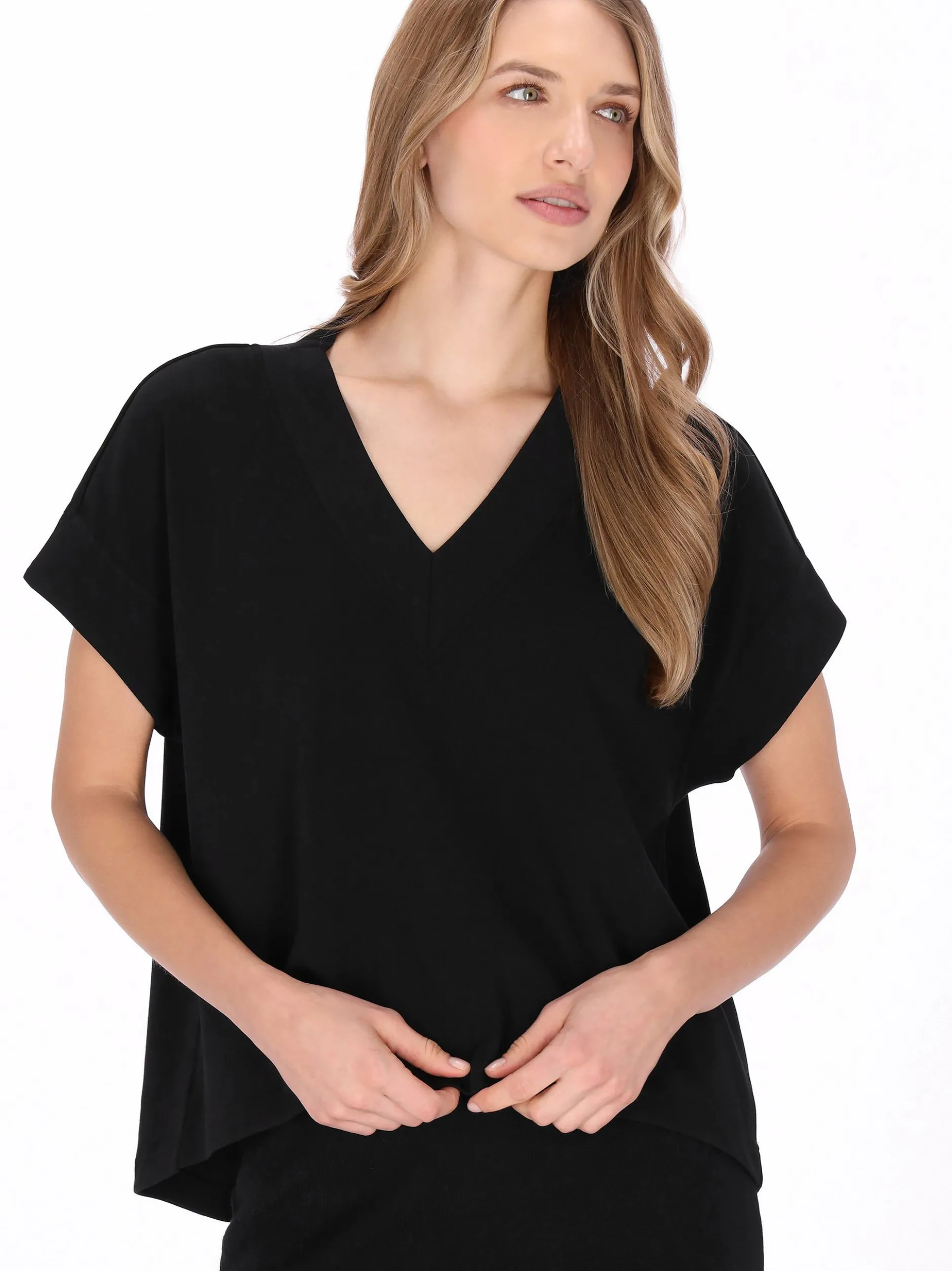 Dreimaster Damen Bluse in schwarz