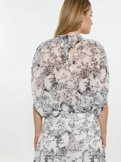 Dreimaster Damen Bluse in schwarz - Ausschnitt: Rundhals