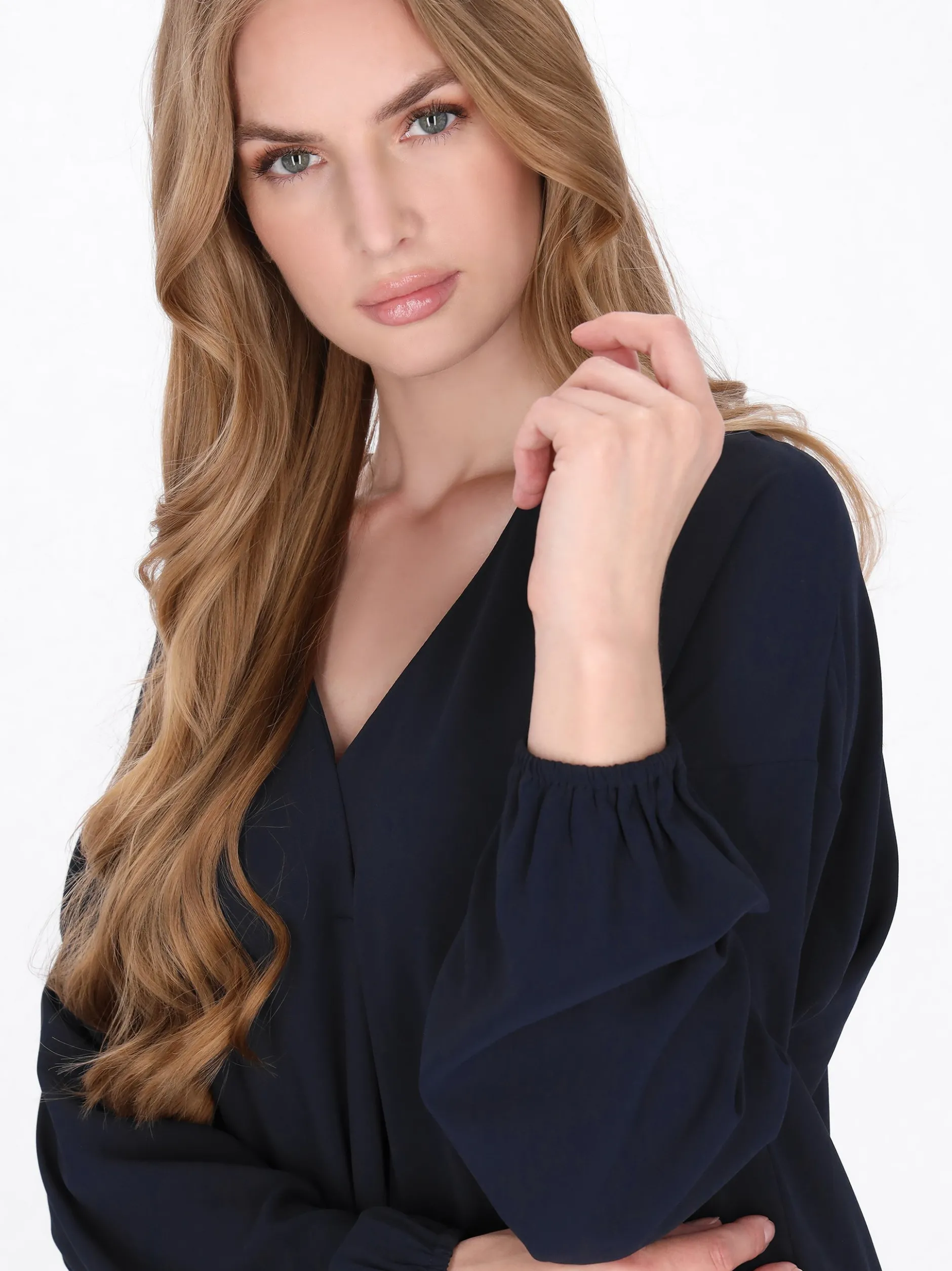 Dreimaster Damen Bluse in schwarz