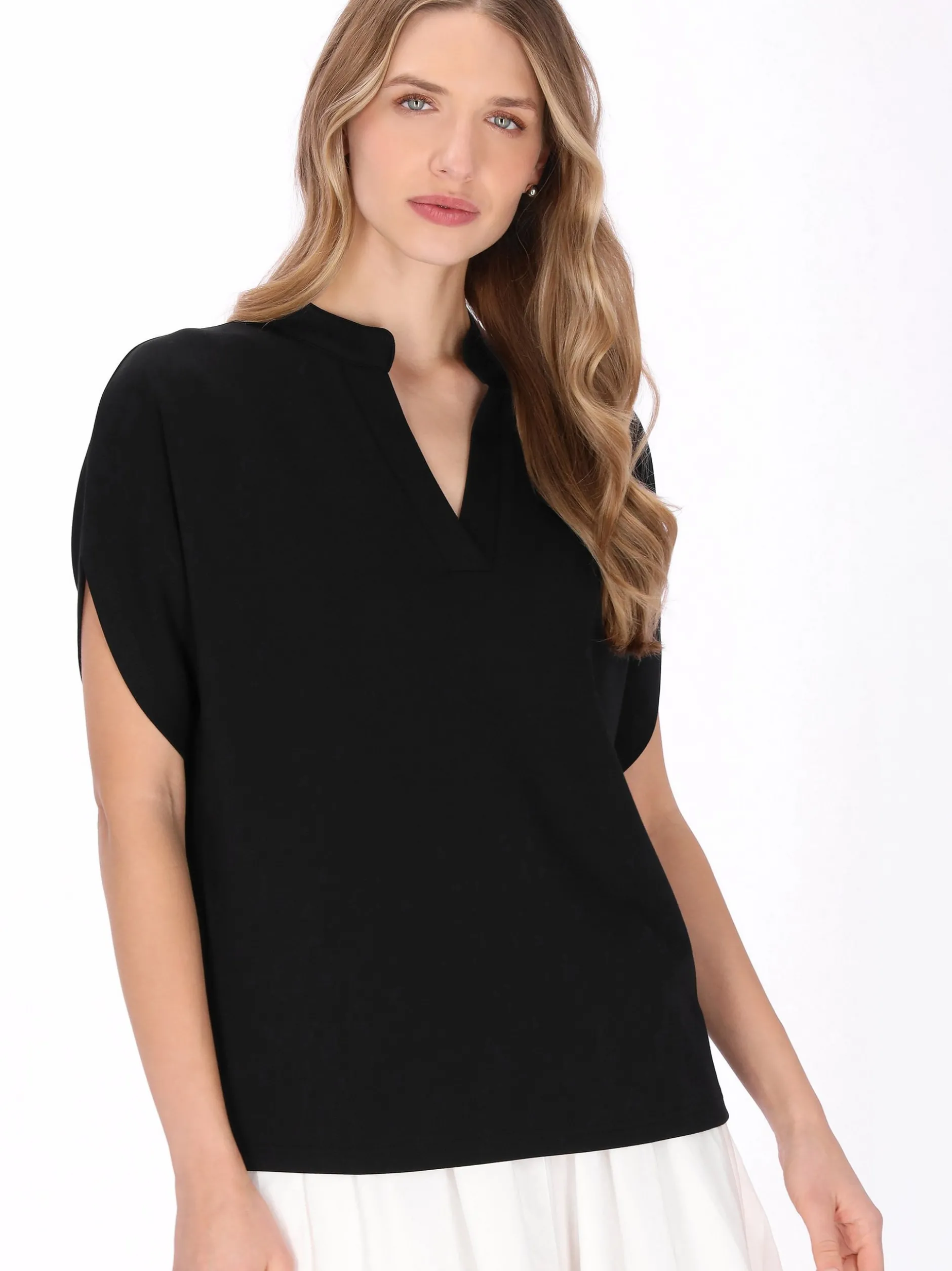 Dreimaster Damen Bluse in schwarz