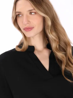 Dreimaster Damen Bluse in schwarz