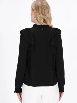 Dreimaster Damen Bluse in schwarz