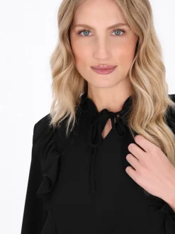 Dreimaster Damen Bluse in schwarz