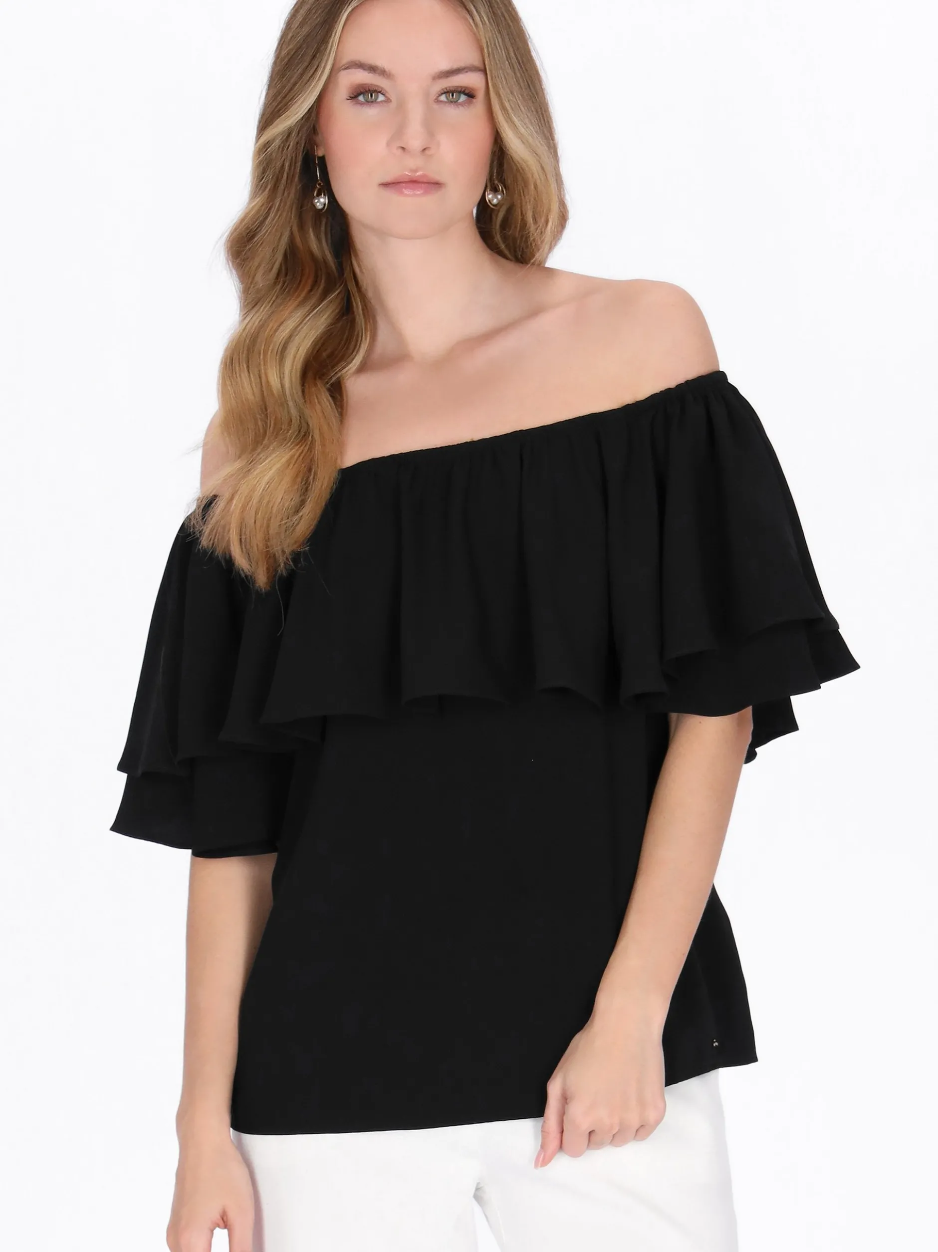 Dreimaster Damen Bluse in schwarz