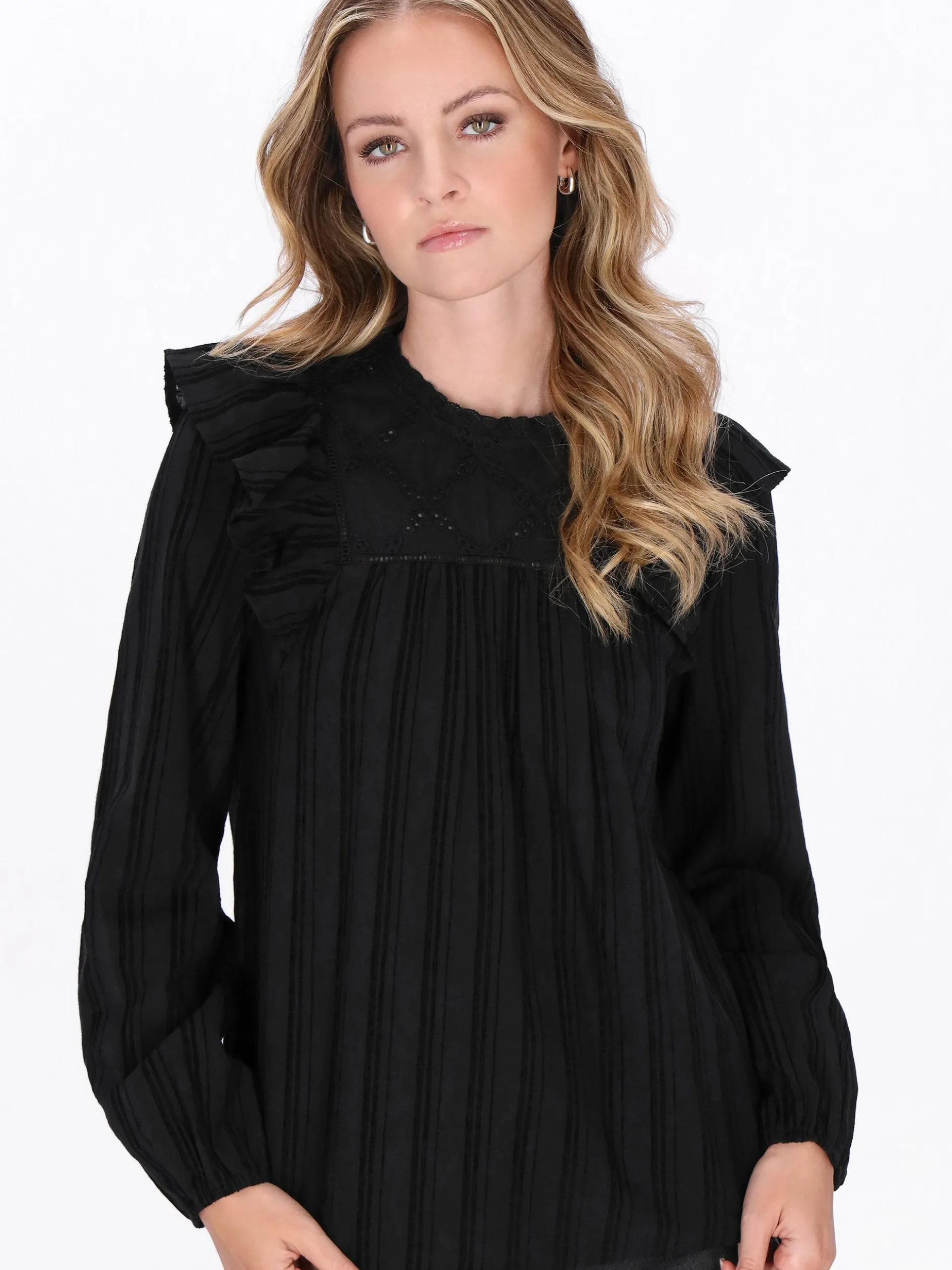 Dreimaster Damen Bluse in schwarz