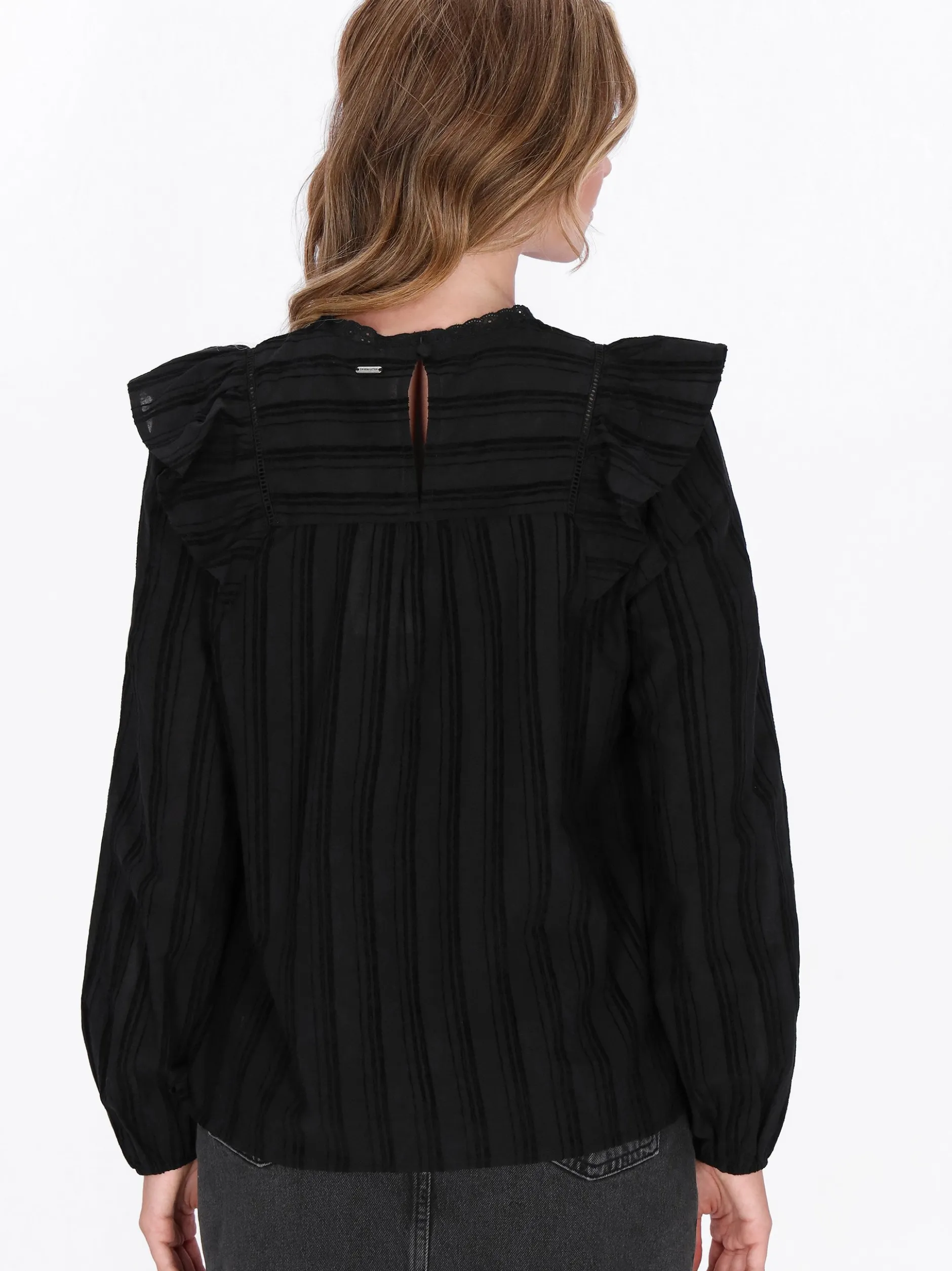 Dreimaster Damen Bluse in schwarz
