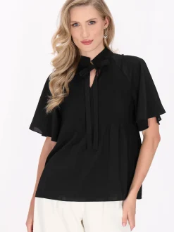 Dreimaster Damen Bluse in schwarz