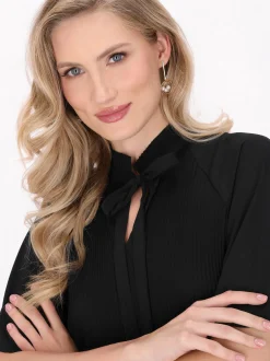 Dreimaster Damen Bluse in schwarz