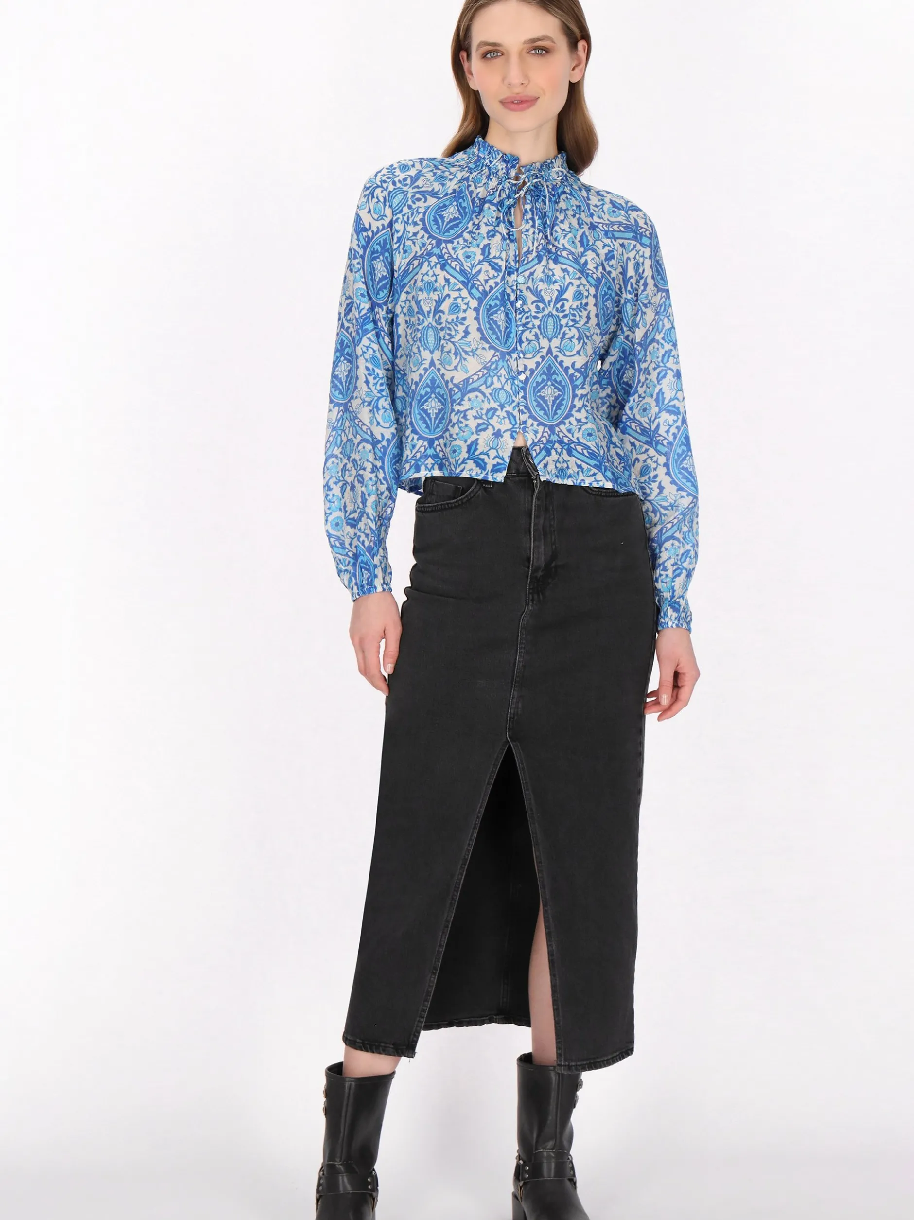 Dreimaster Damen Bluse in türkis