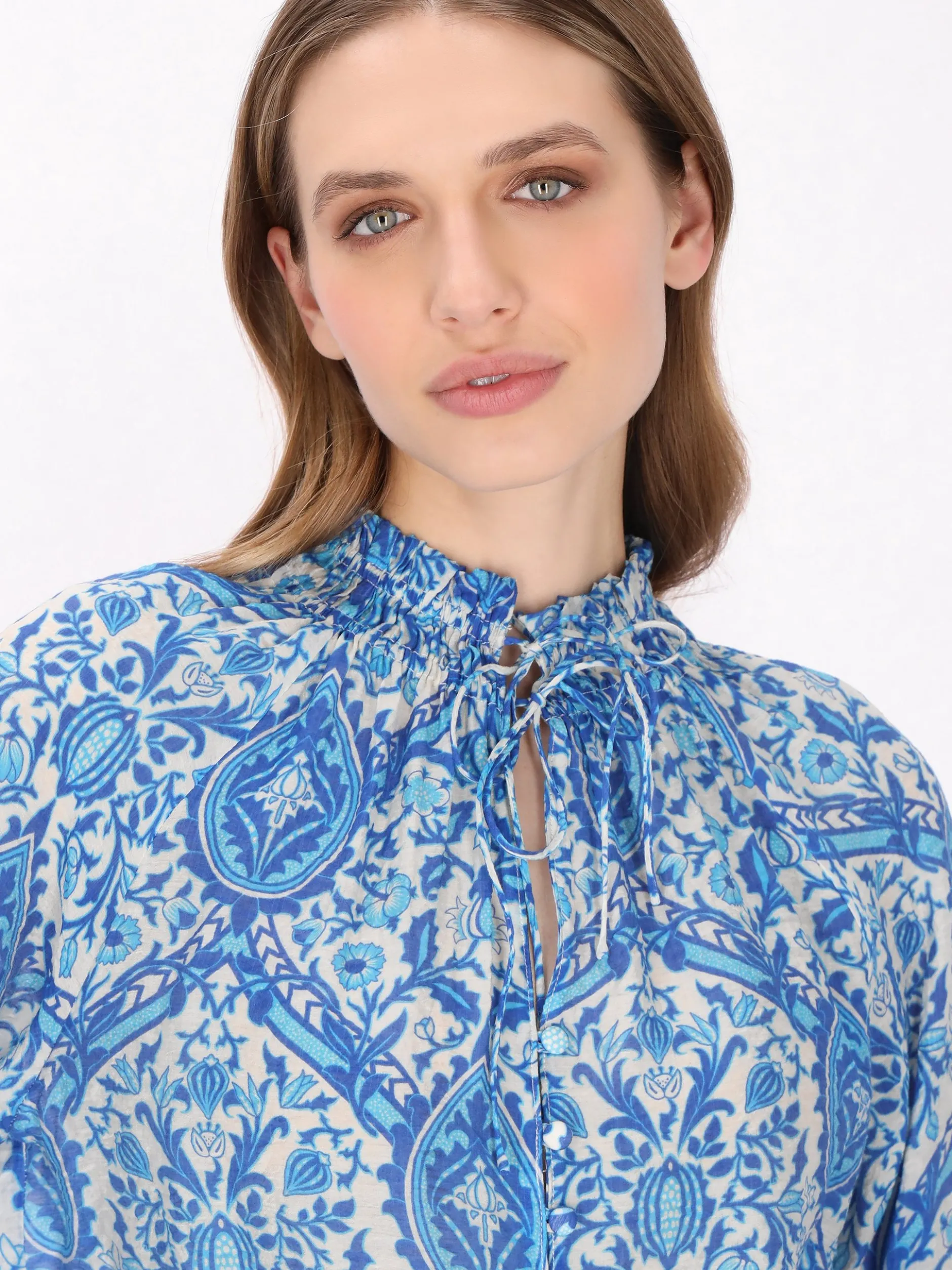 Dreimaster Damen Bluse in türkis