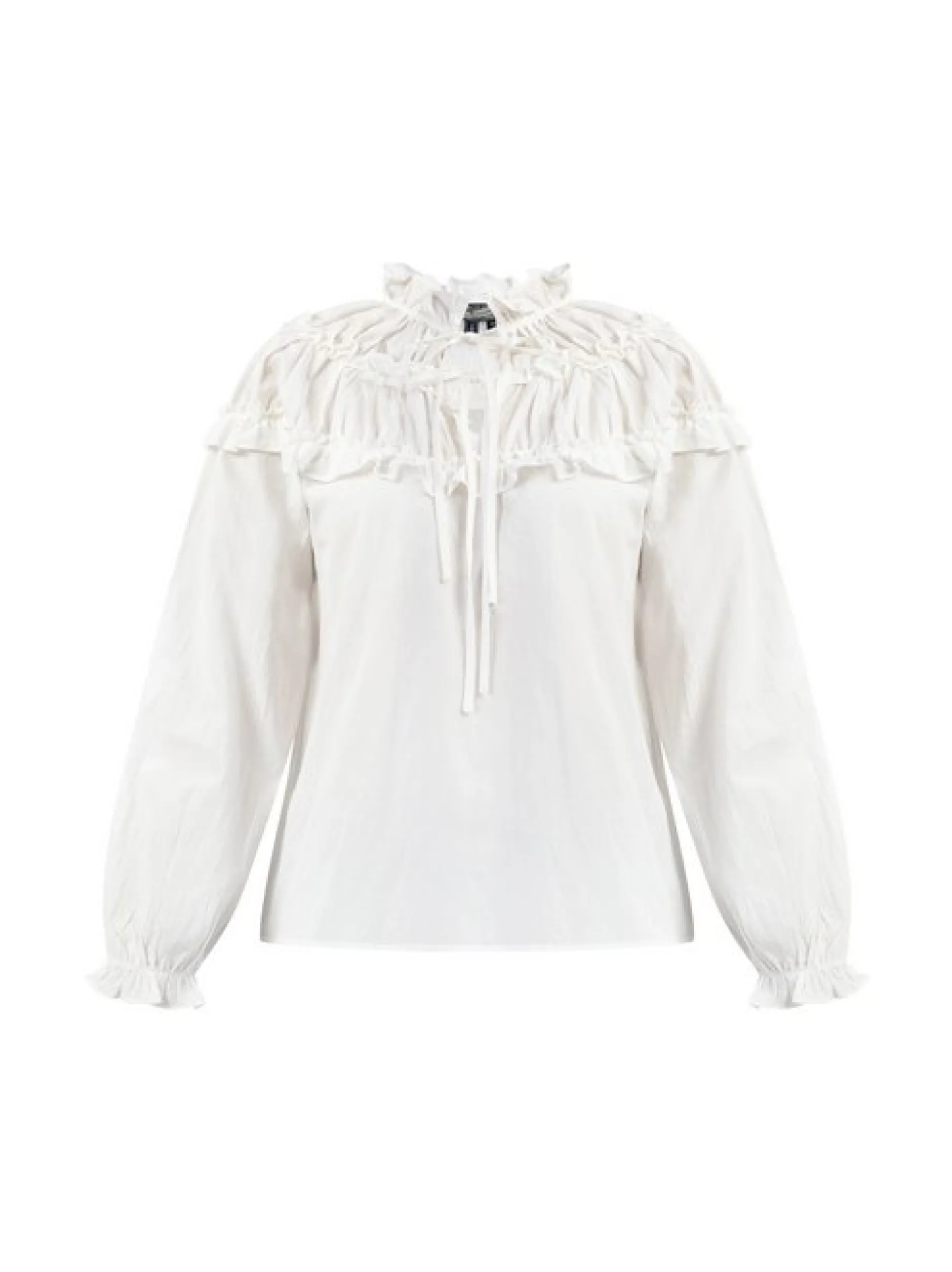 Dreimaster Damen Bluse in weiß - Ausschnitt: Envelope