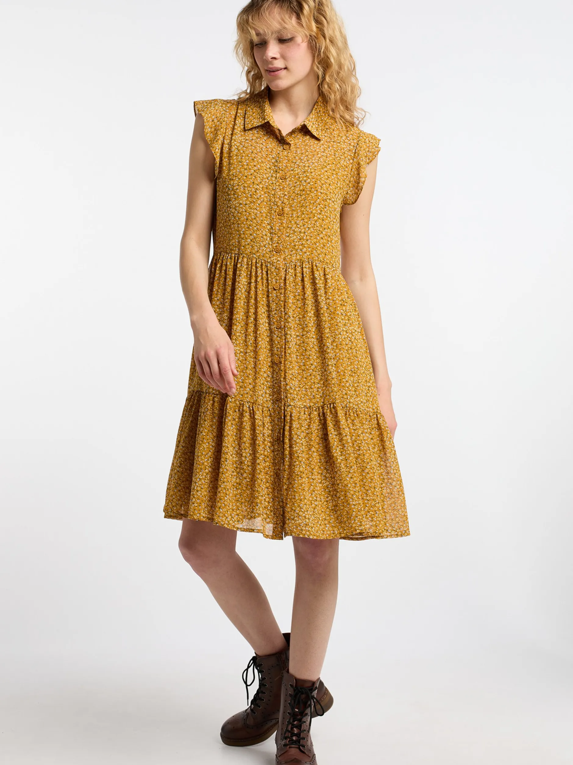 Dreimaster Damen Blusenkleid in mehrfarbig