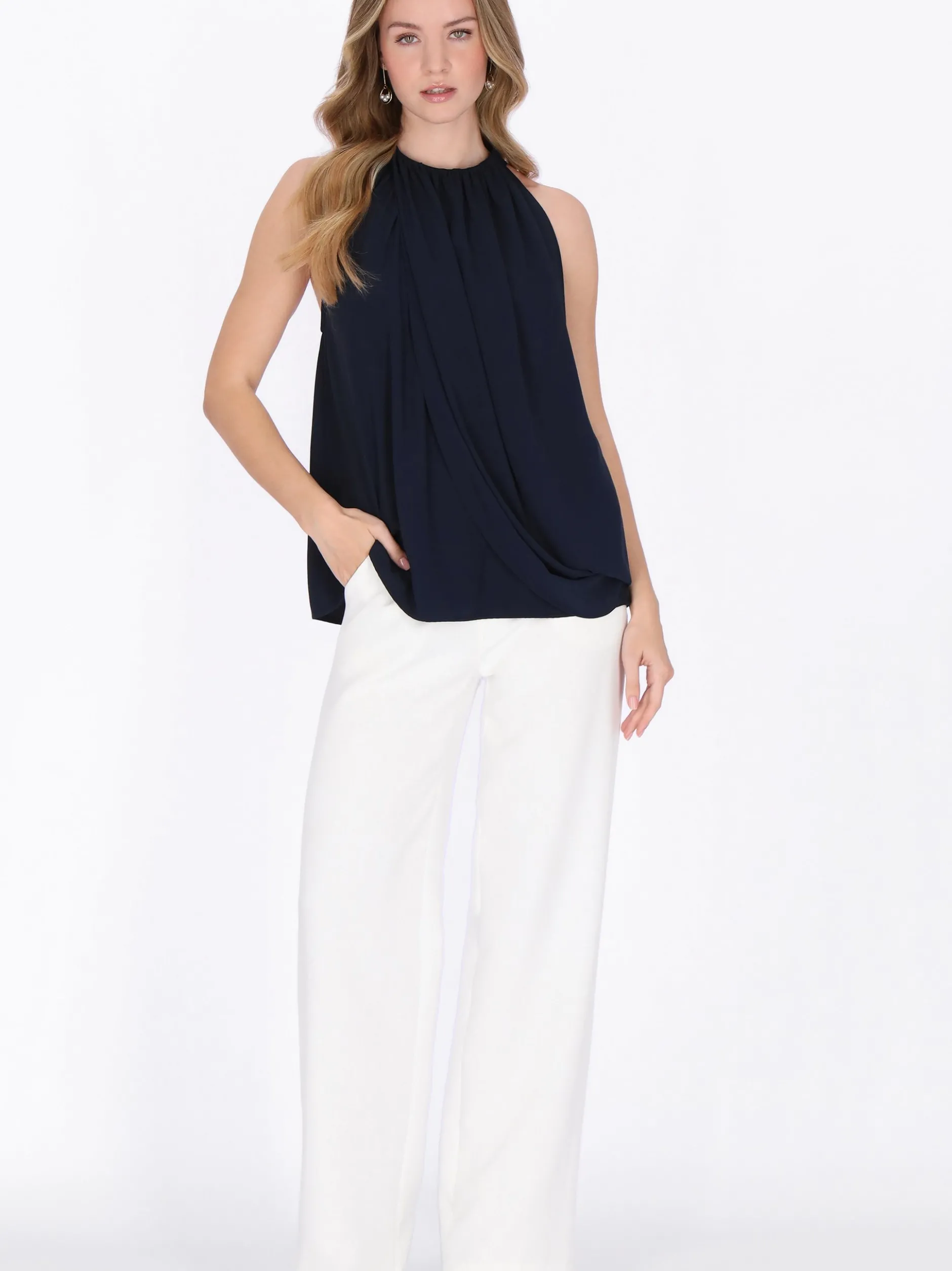 Dreimaster Damen Blusentop in marine