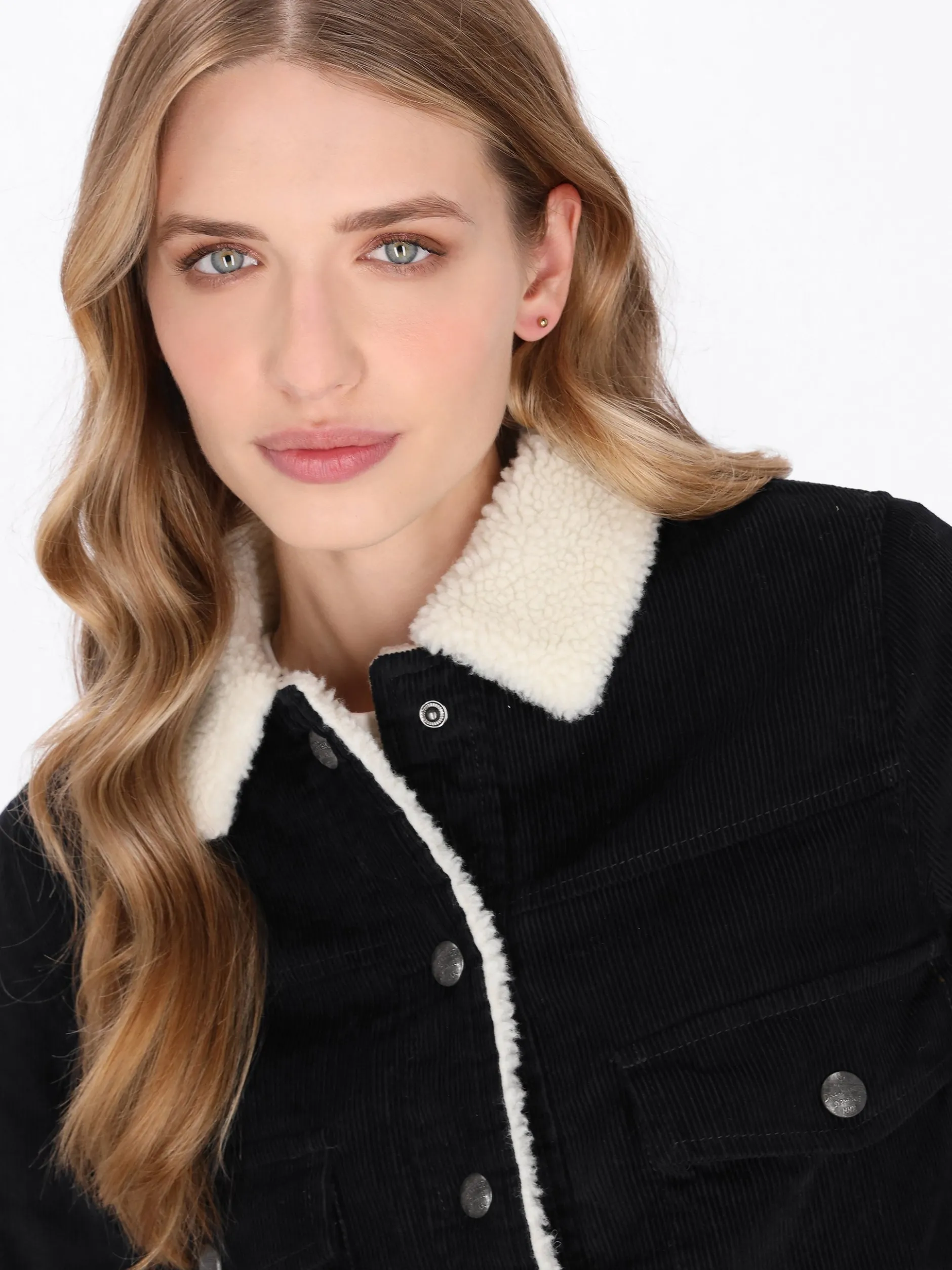 Dreimaster Damen Cordjacke in marine