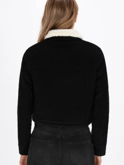 Dreimaster Damen Cordjacke in schwarz