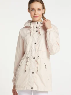 Dreimaster Damen Glänzende Übergangsjacke in nude