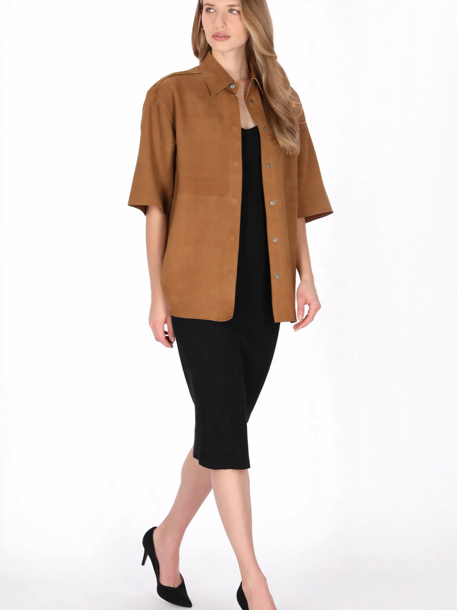 Dreimaster Damen Hemdbluse in cognac