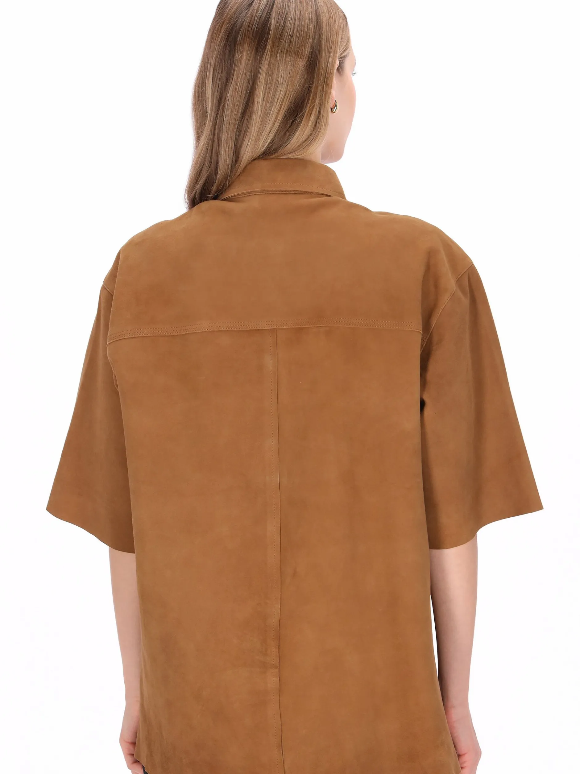Dreimaster Damen Hemdbluse in cognac