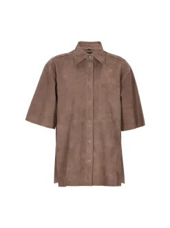 Dreimaster Damen Hemdbluse in taupe