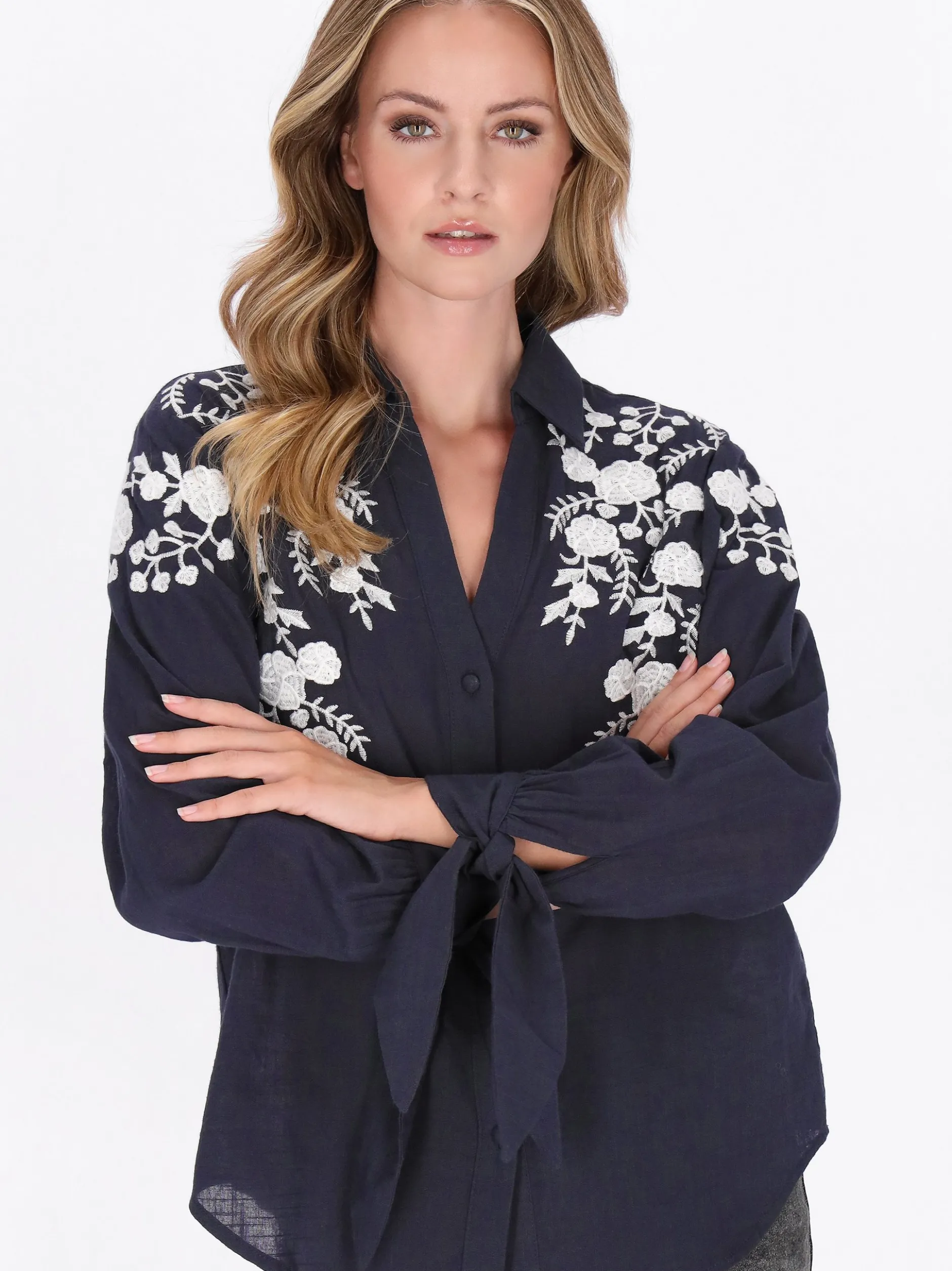 Dreimaster Damen Hemdbluse in marine