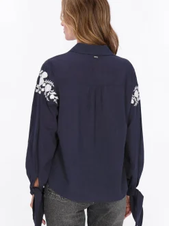 Dreimaster Damen Hemdbluse in marine