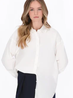 Dreimaster Damen Hemdbluse in weiß