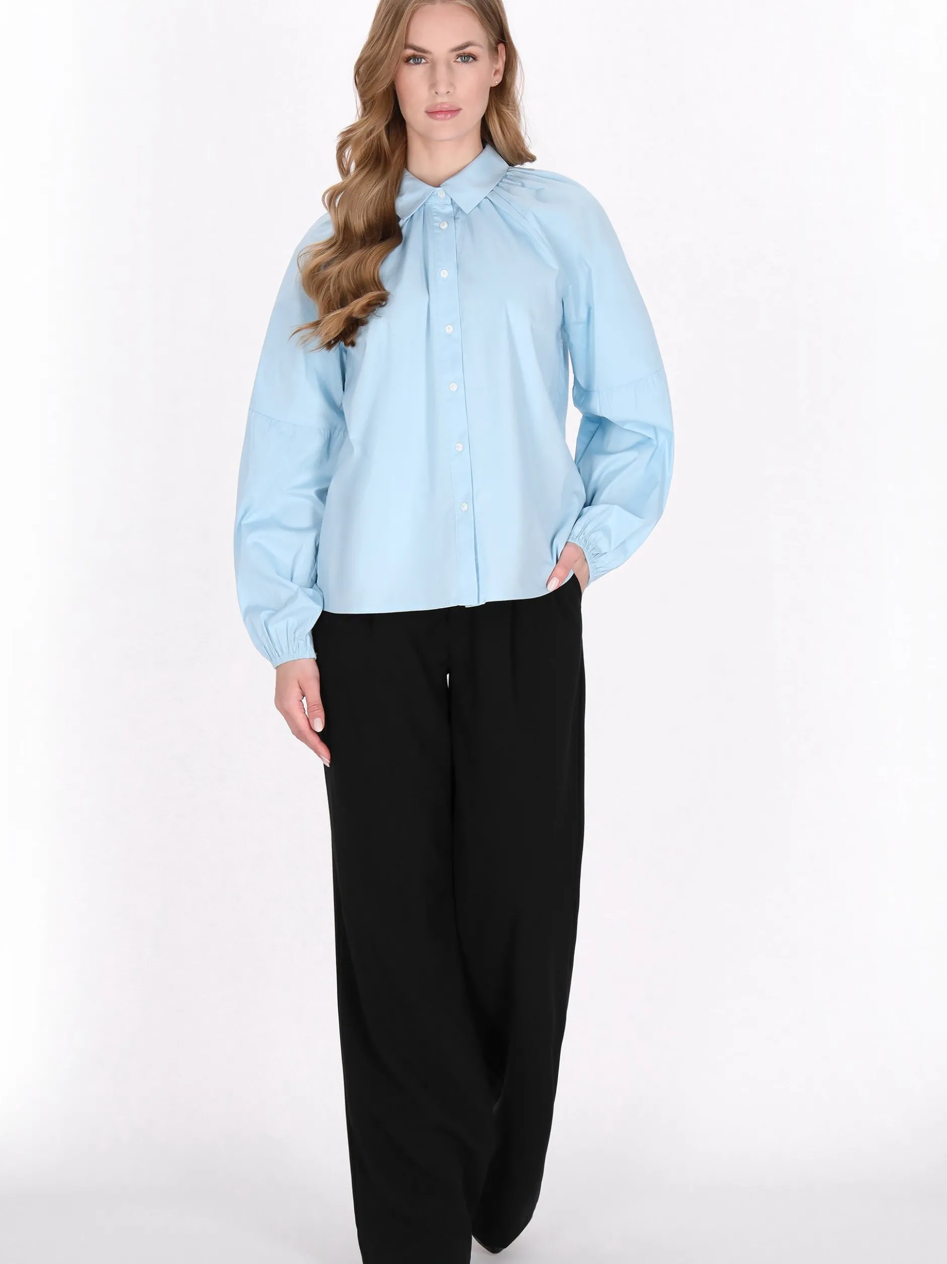 Dreimaster Damen Hemd in hellblau
