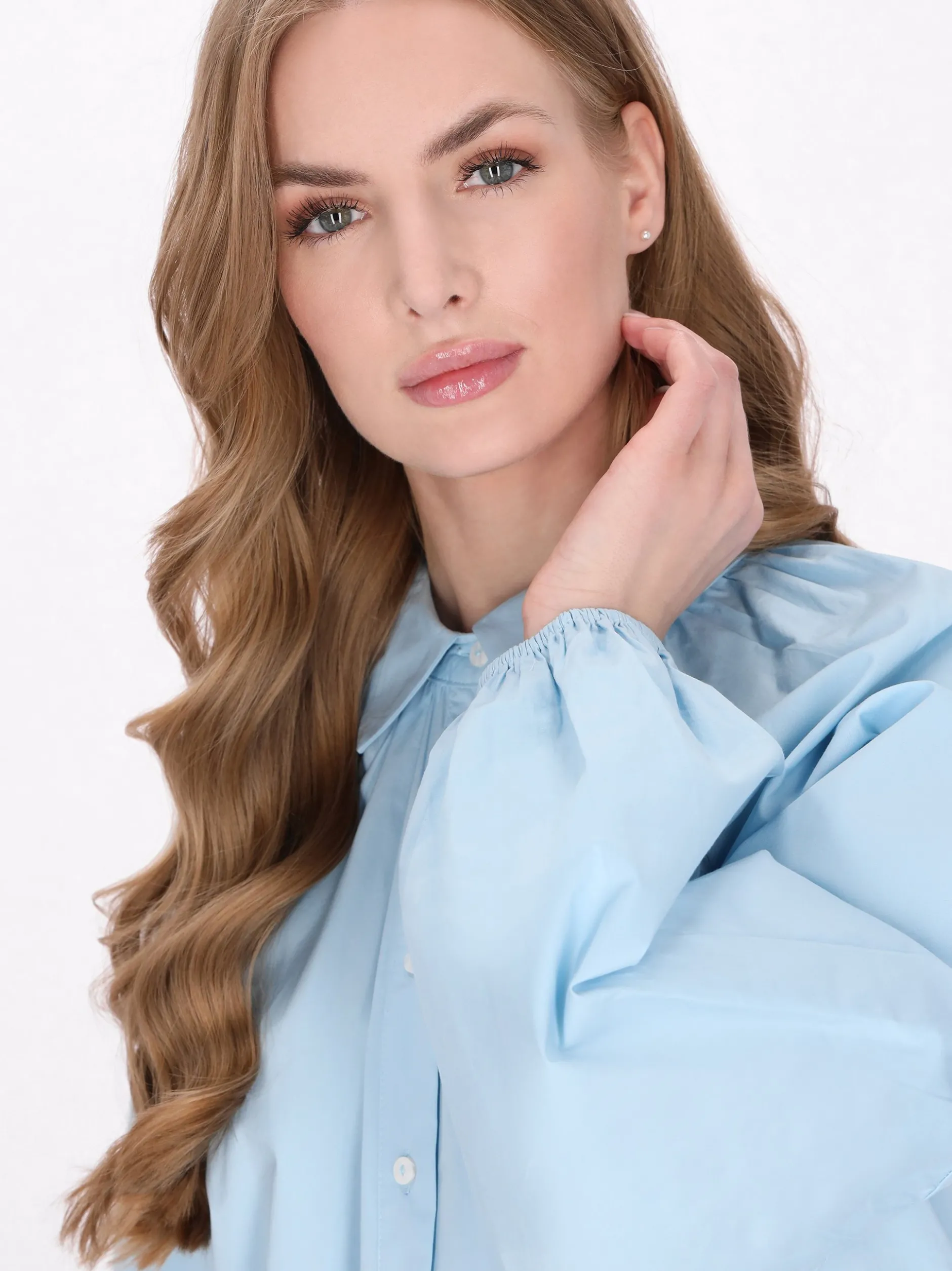Dreimaster Damen Hemd in hellblau