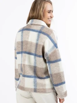 Dreimaster Damen Jacke in blau - Ausschnitt: ohne Kragen