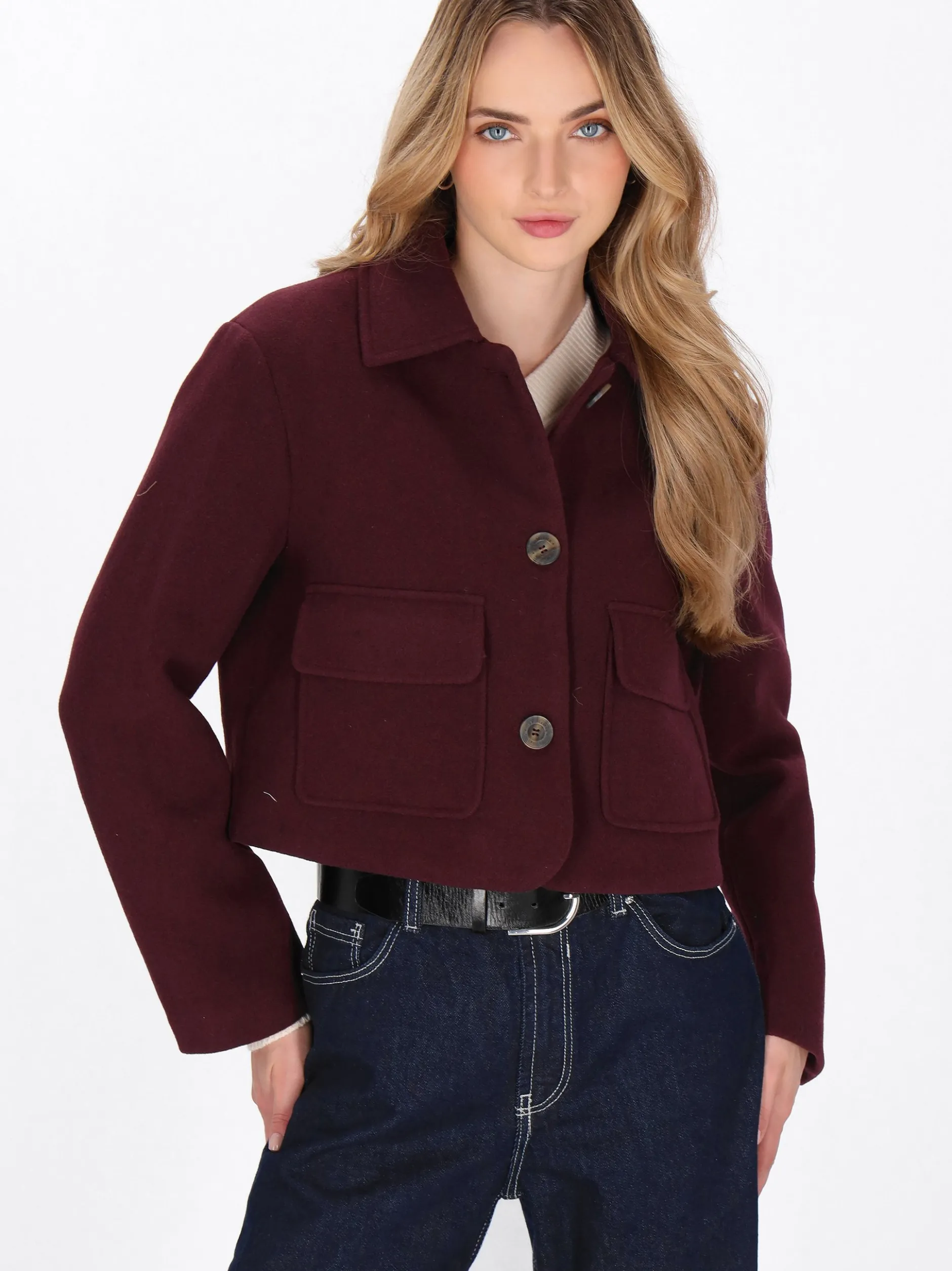 Dreimaster Damen Jacke in bordeaux