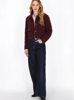 Dreimaster Damen Jacke in bordeaux