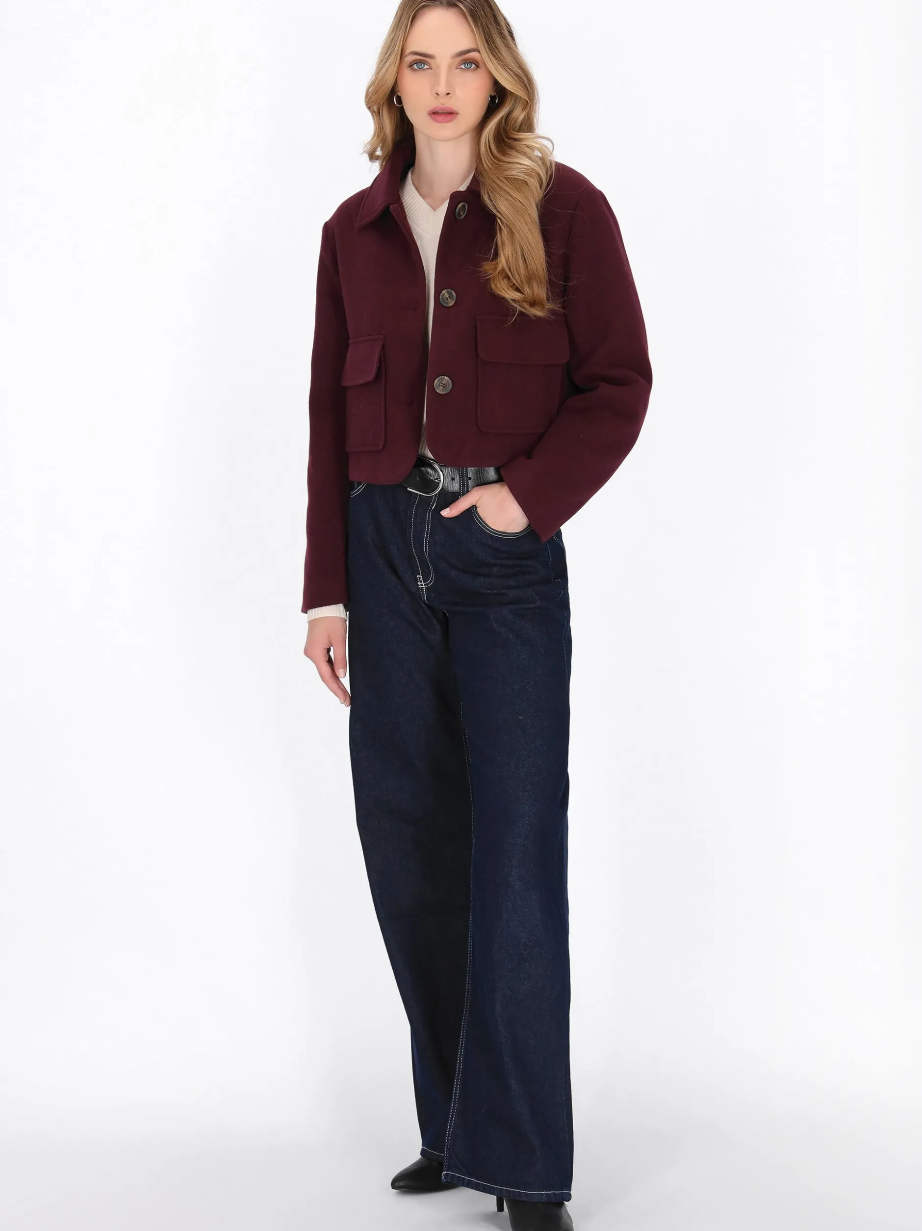 Dreimaster Damen Jacke in bordeaux